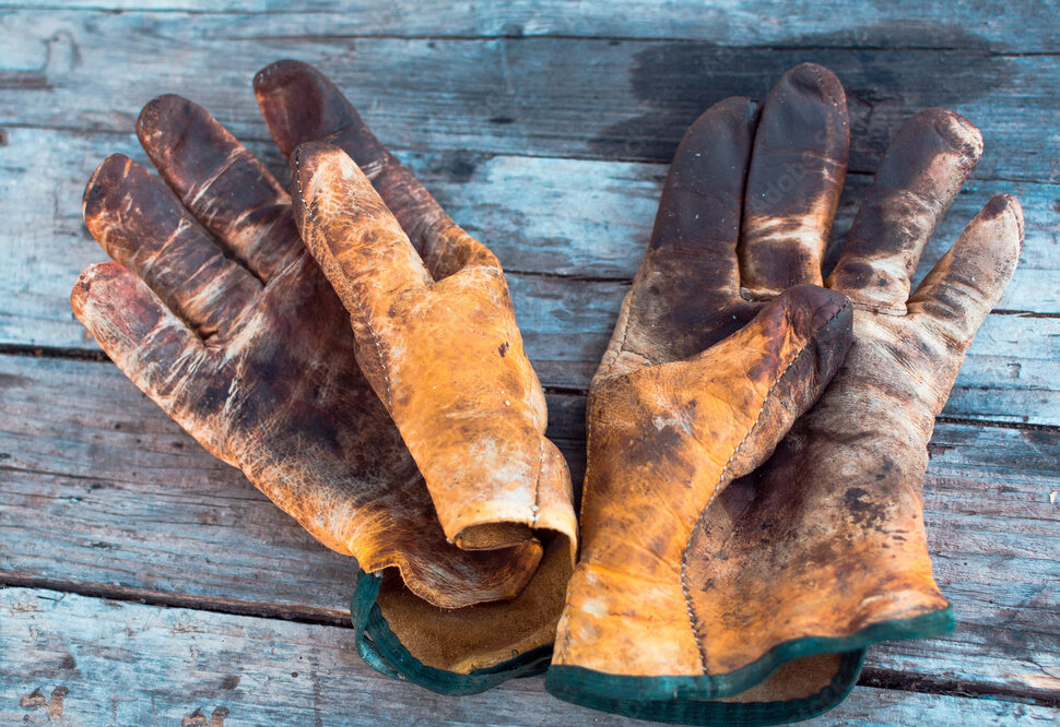 Leather work gloves