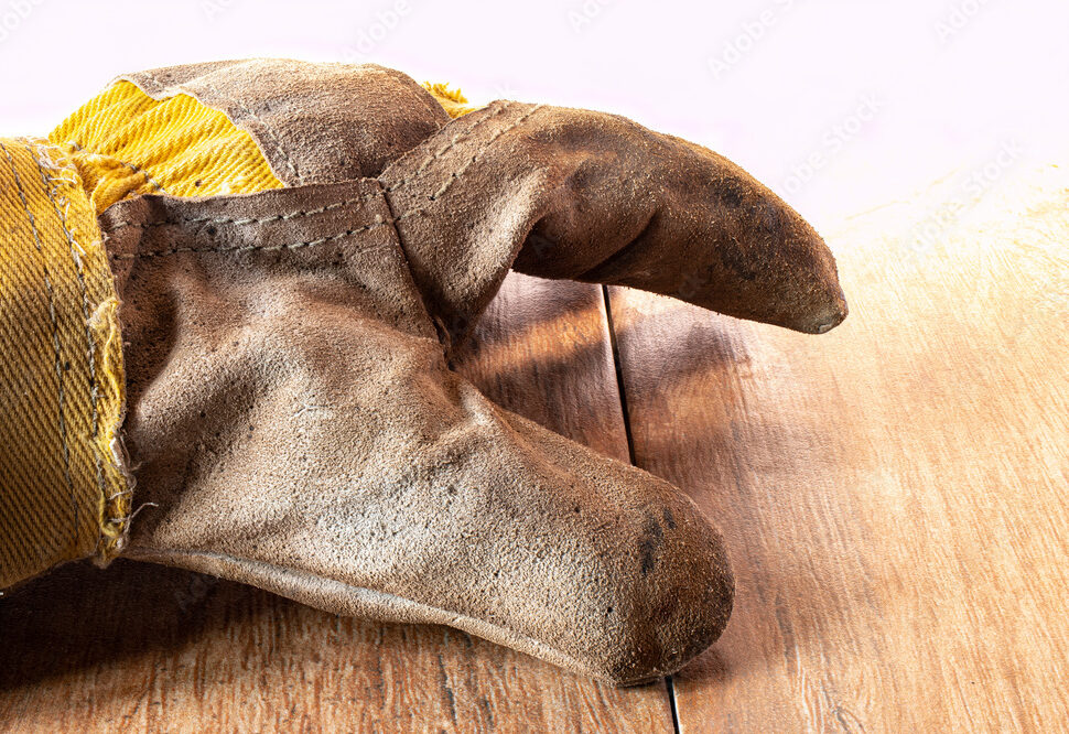 Leather work gloves